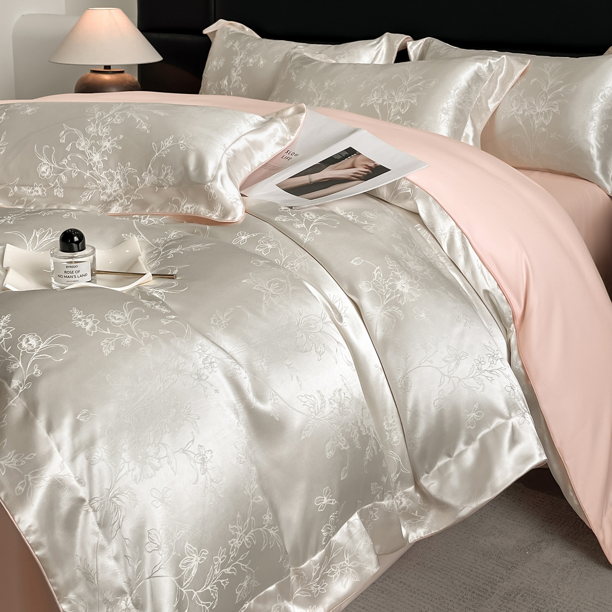 91家纺网 家纺一手货源 找家纺 （总）置顶家纺 2025新款幸卉亲肤提花四件套