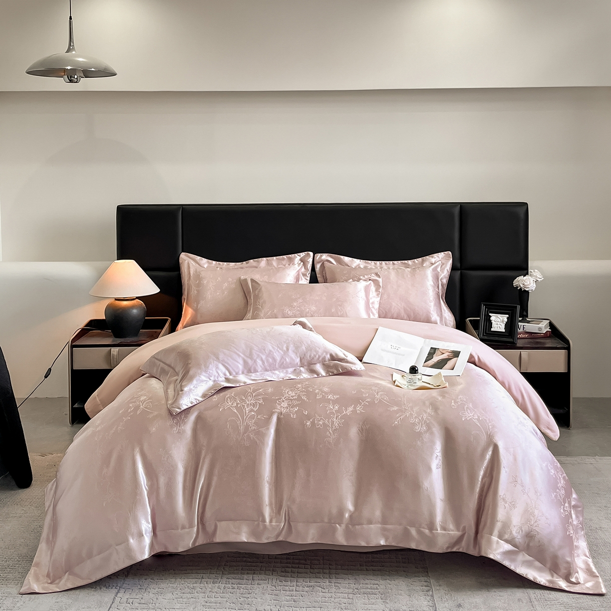 置顶家纺 2025新款幸卉亲肤提花四件套 幸卉-粉紫