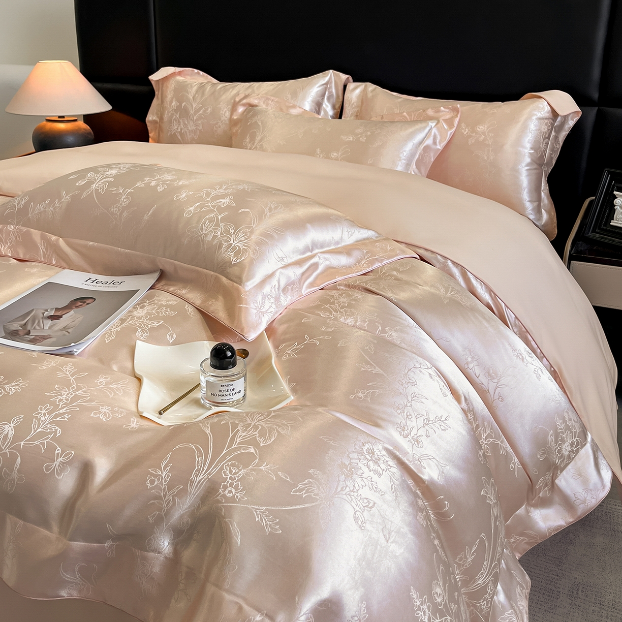 91家纺网 家纺一手货源 找家纺 置顶家纺 2025新款幸卉亲肤提花四件套 幸卉-玉