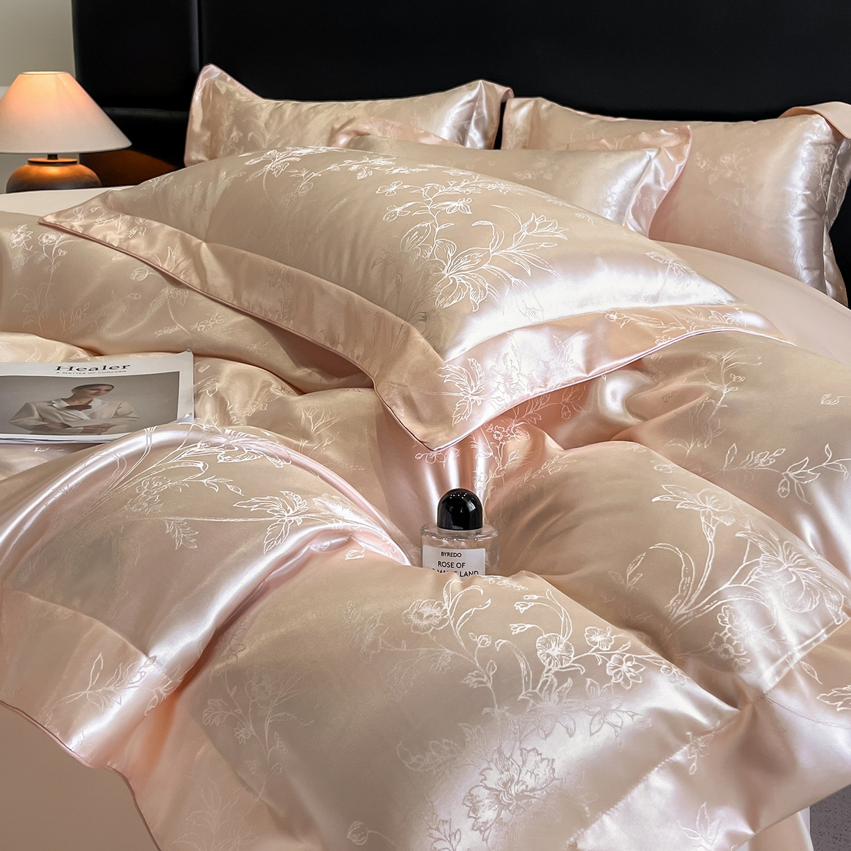 91家纺网 家纺一手货源 找家纺 置顶家纺 2025新款幸卉亲肤提花四件套 幸卉-玉