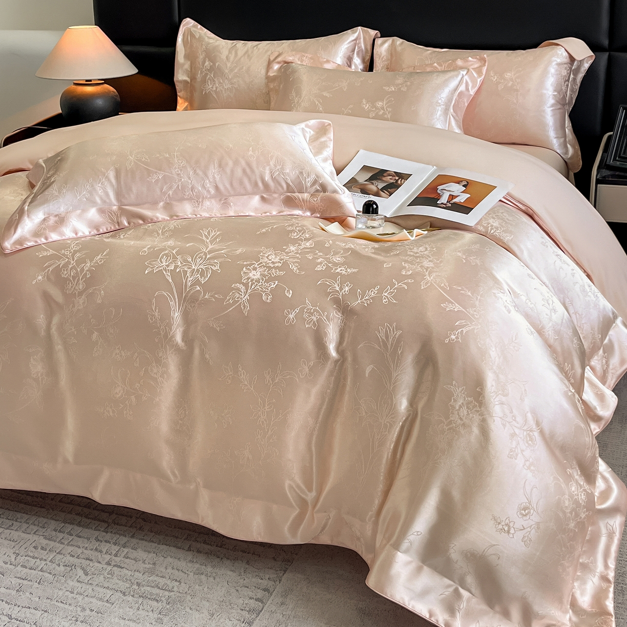 91家纺网 家纺一手货源 找家纺 置顶家纺 2025新款幸卉亲肤提花四件套 幸卉-玉