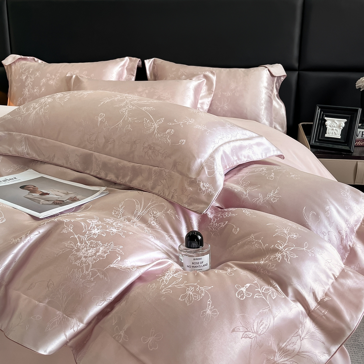 91家纺网 家纺一手货源 找家纺 置顶家纺 2025新款幸卉亲肤提花四件套 幸卉-粉紫