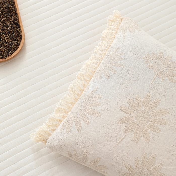 91家纺网 家纺一手货源 找家纺 （总）大熊枕芯 2025新款棉麻荞麦枕-流苏款枕头枕芯