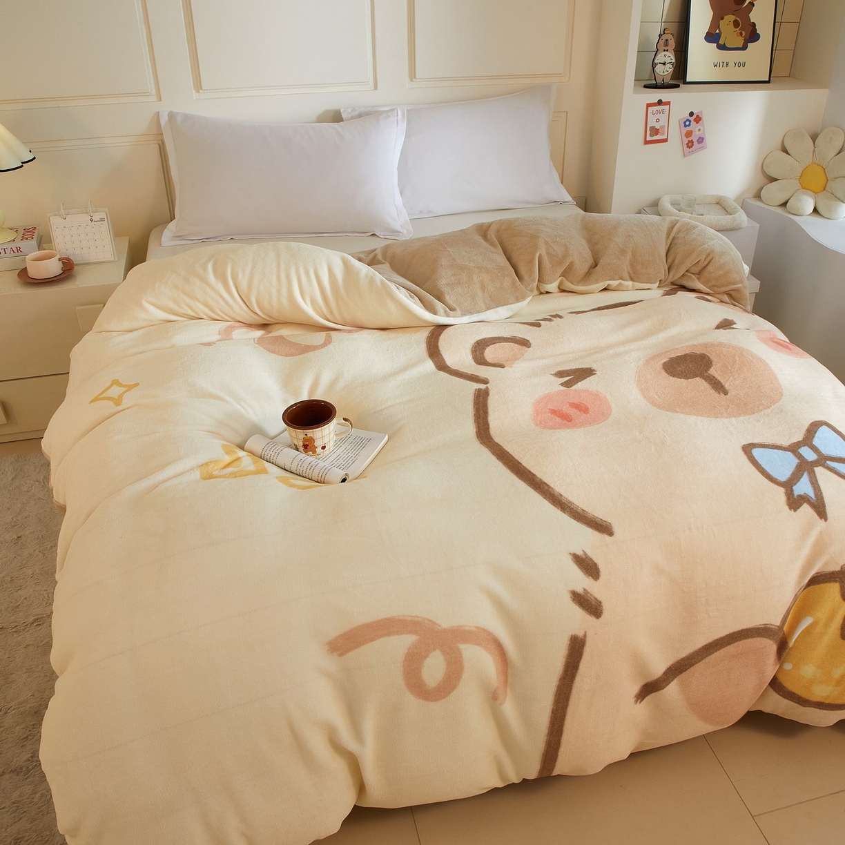 91家纺网 家纺一手货源 找家纺 蘭菲家纺 2025新款卡皮巴拉牛奶绒单被套 被套单件 大美豚