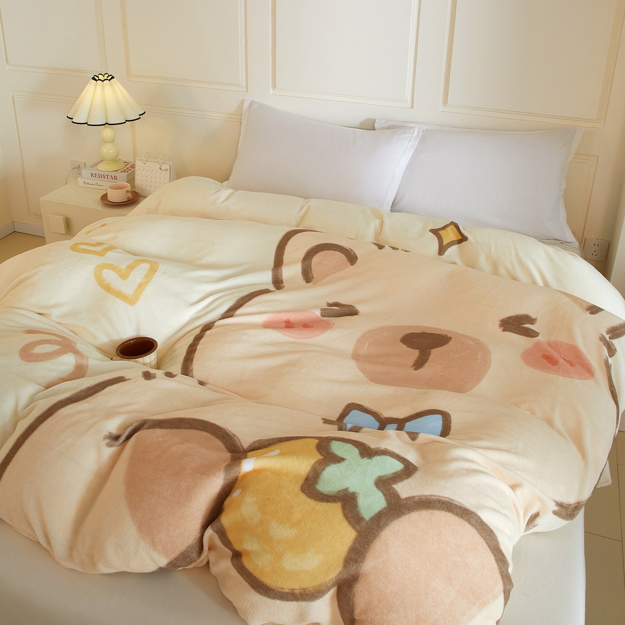 91家纺网 家纺一手货源 找家纺 蘭菲家纺 2025新款卡皮巴拉牛奶绒单被套 被套单件 大美豚