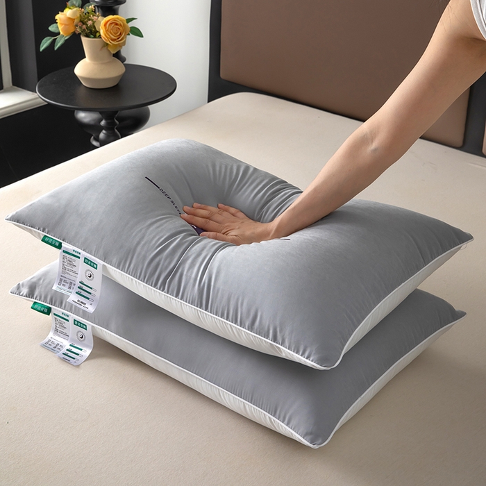91家纺网 家纺一手货源 找家纺 九州枕芯 2025新款特价舒适安睡枕枕头枕芯 中枕一对装-灰色