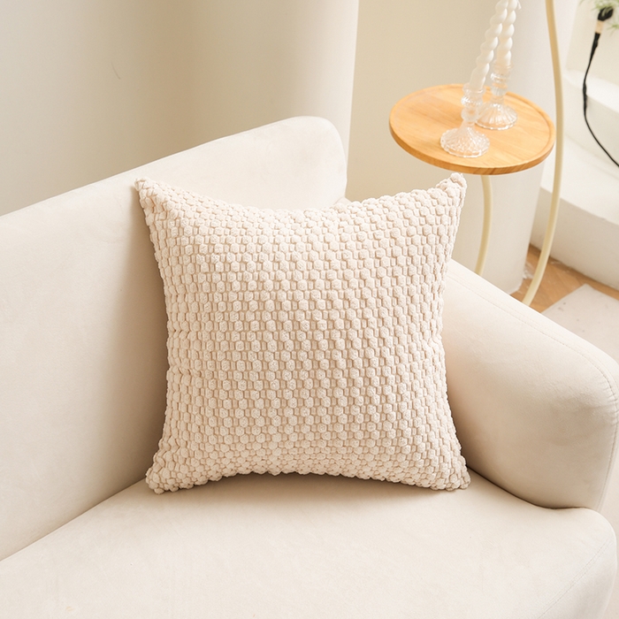 91家纺网 家纺一手货源 找家纺 （总）新奇异 2025新款简约单/双面灯芯绒抱枕玉米粒系列