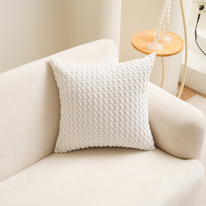 91家纺网 家纺一手货源 找家纺 （总）新奇异 2025新款简约单/双面灯芯绒抱枕玉米粒系列