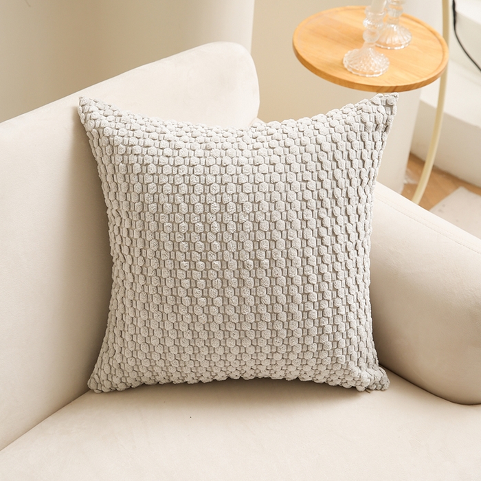 91家纺网 家纺一手货源 找家纺 （总）新奇异 2025新款简约单/双面灯芯绒抱枕玉米粒系列