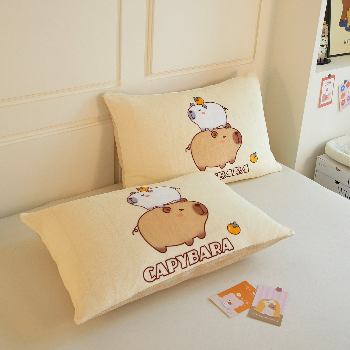 91家纺网 家纺一手货源 找家纺 蘭菲家纺 2025新款卡皮巴拉牛奶绒单枕套 枕套单件 沉浸式