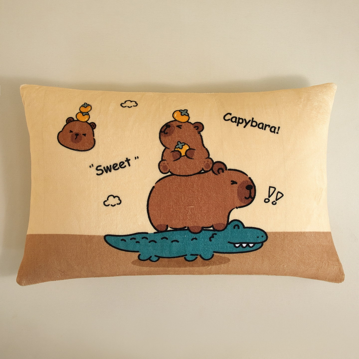 91家纺网 家纺一手货源 找家纺 （总）蘭菲家纺 2025新款卡皮巴拉牛奶绒单枕套 枕套单件