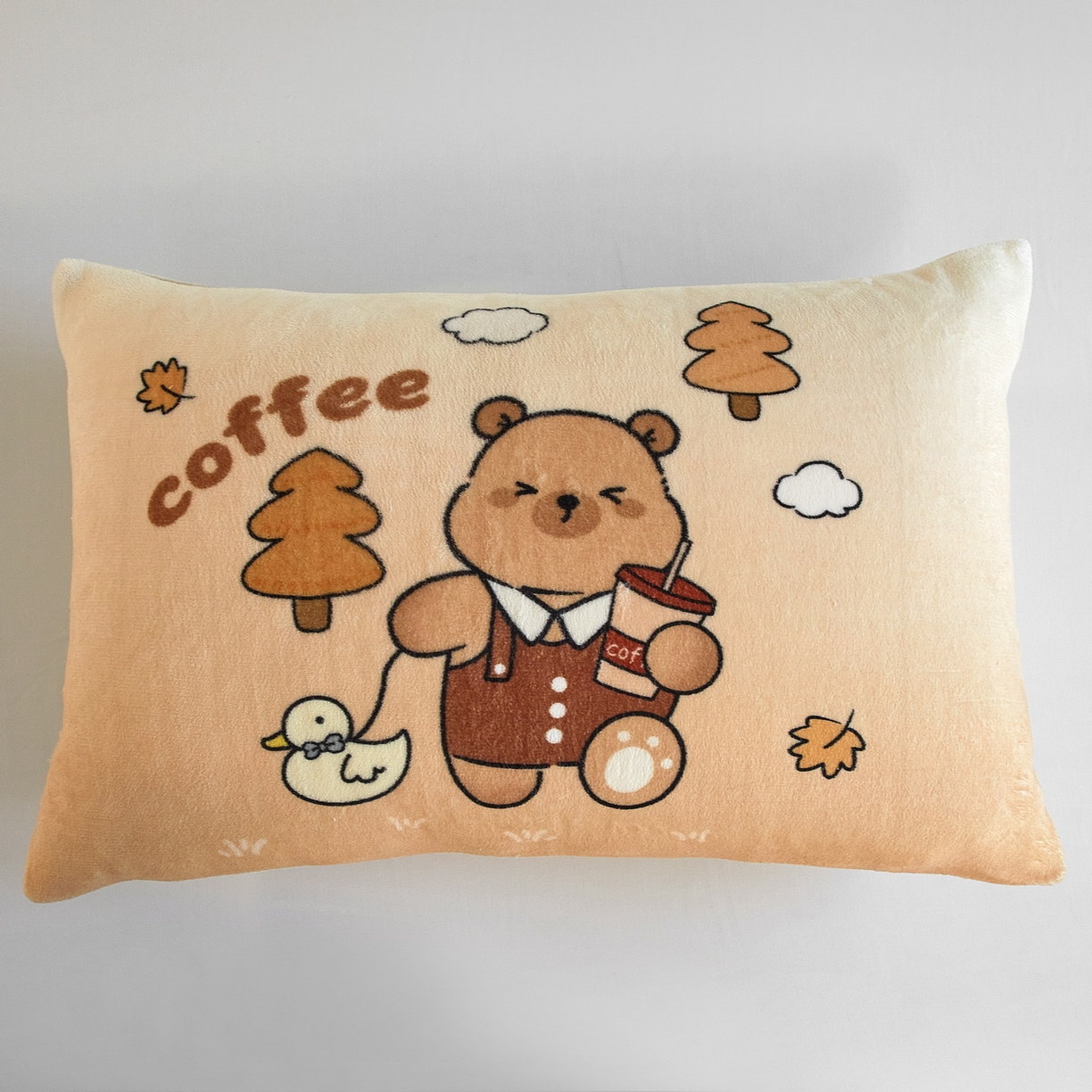 蘭菲家纺 2025新款卡皮巴拉牛奶绒单枕套 枕套单件 拉小鸭