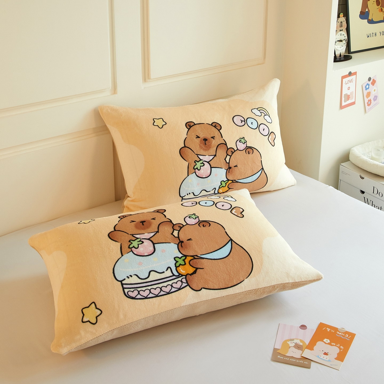 91家纺网 家纺一手货源 找家纺 蘭菲家纺 2025新款卡皮巴拉牛奶绒单枕套 枕套单件 爱卡皮