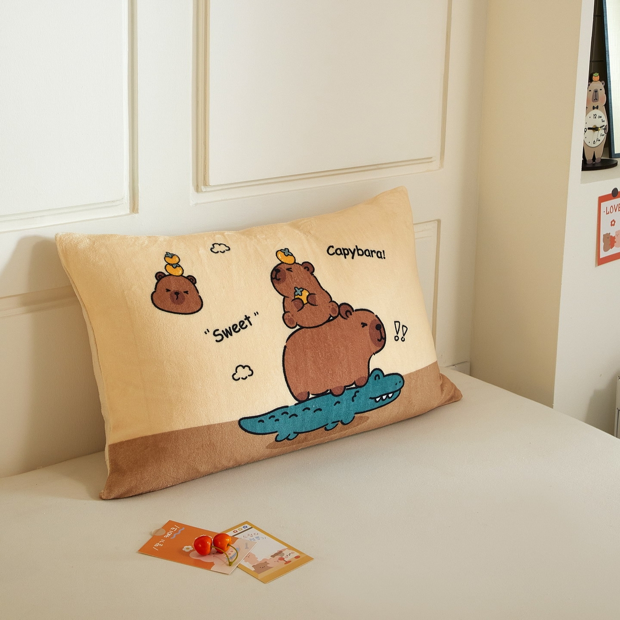 91家纺网 家纺一手货源 找家纺 蘭菲家纺 2025新款卡皮巴拉牛奶绒单枕套 枕套单件 征服拉