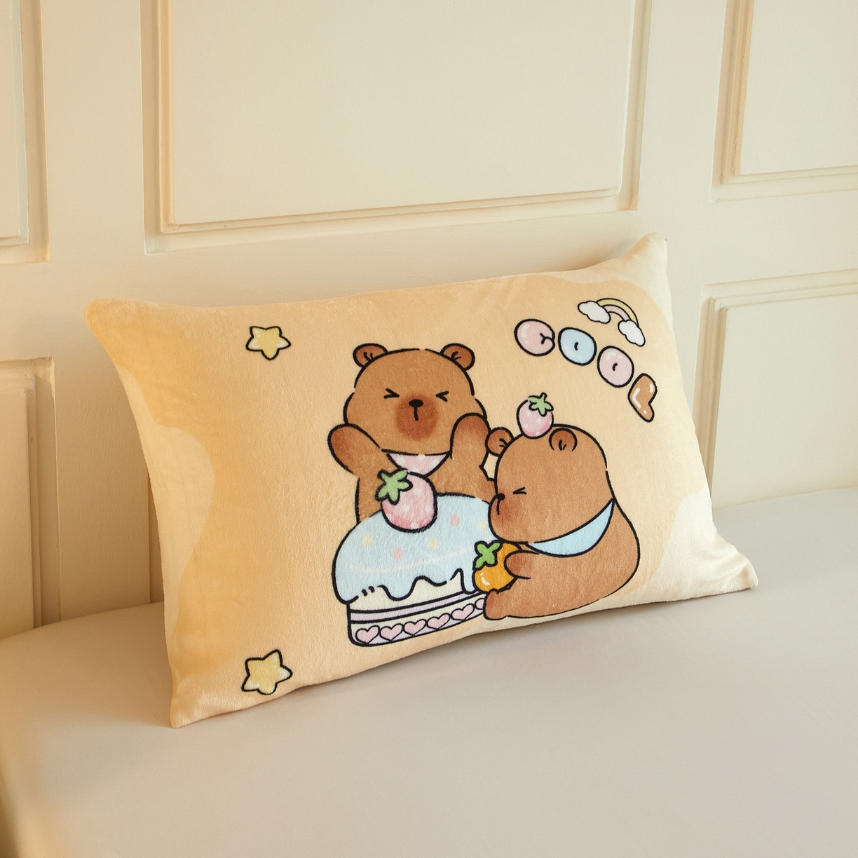 91家纺网 家纺一手货源 找家纺 蘭菲家纺 2025新款卡皮巴拉牛奶绒单枕套 枕套单件 爱卡皮