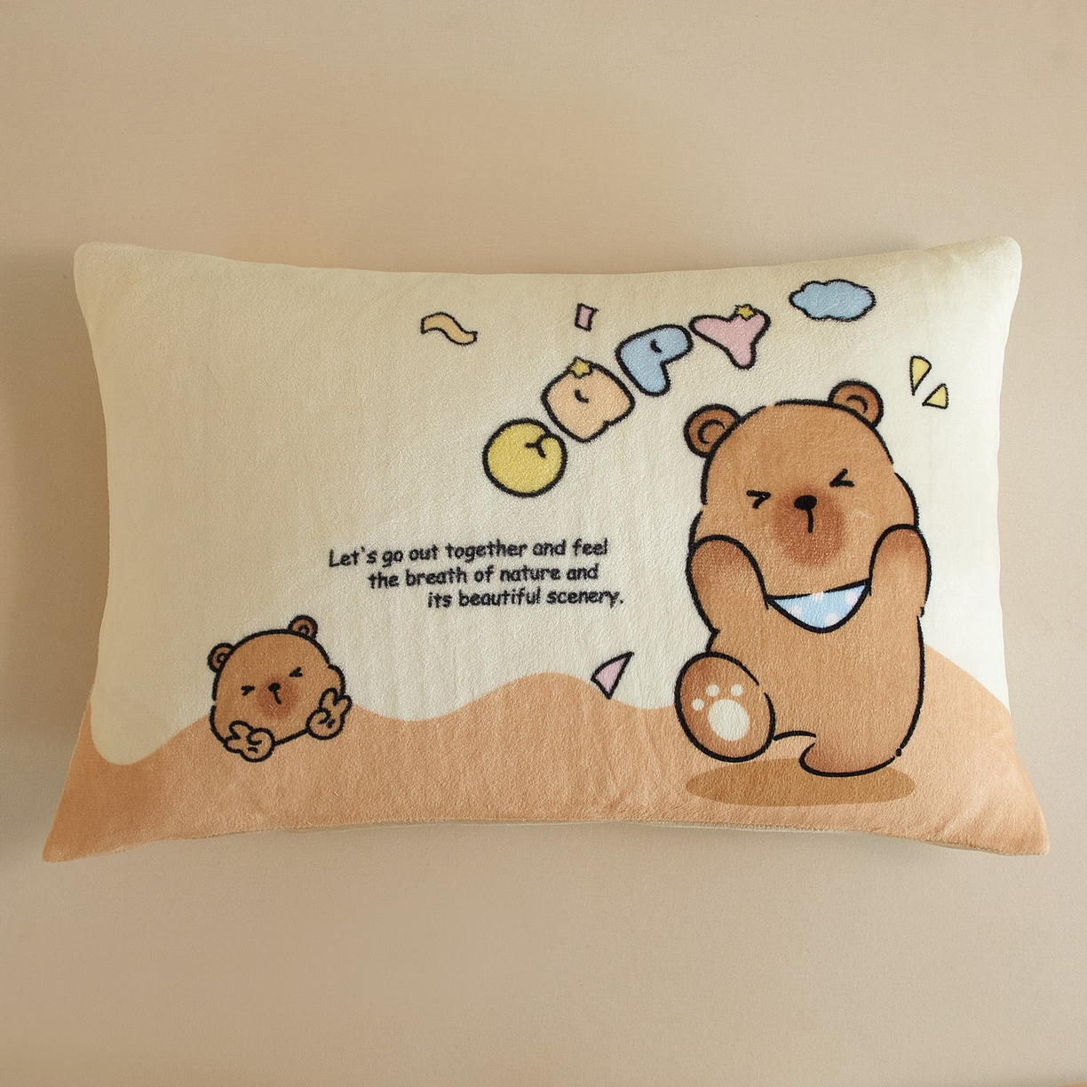 91家纺网 家纺一手货源 找家纺 （总）蘭菲家纺 2025新款卡皮巴拉牛奶绒单枕套 枕套单件