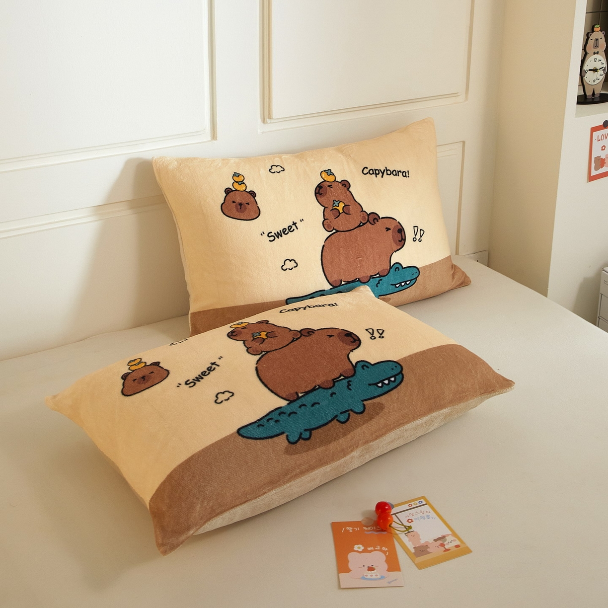 91家纺网 家纺一手货源 找家纺 蘭菲家纺 2025新款卡皮巴拉牛奶绒单枕套 枕套单件 征服拉