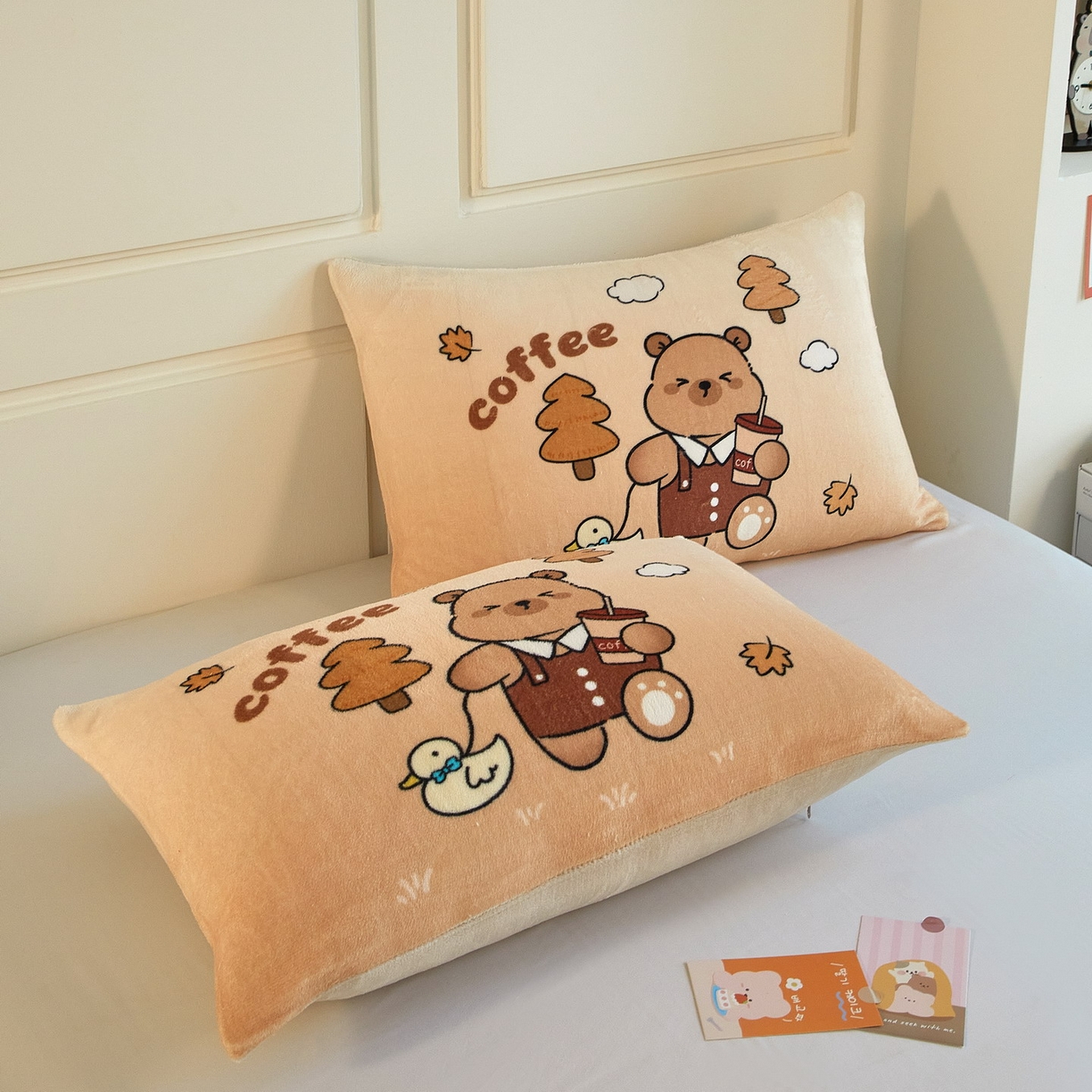 91家纺网 家纺一手货源 找家纺 蘭菲家纺 2025新款卡皮巴拉牛奶绒单枕套 枕套单件 拉小鸭