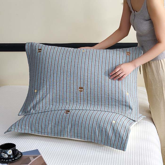 91家纺网 家纺一手货源 找家纺 （总）棠薇家纺 2025新款全棉纱布枕巾绣花枕巾纯棉水洗枕巾卡通高档枕巾预缩水