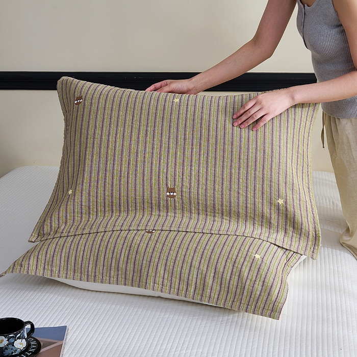 91家纺网 家纺一手货源 找家纺 （总）棠薇家纺 2025新款全棉纱布枕巾绣花枕巾纯棉水洗枕巾卡通高档枕巾预缩水