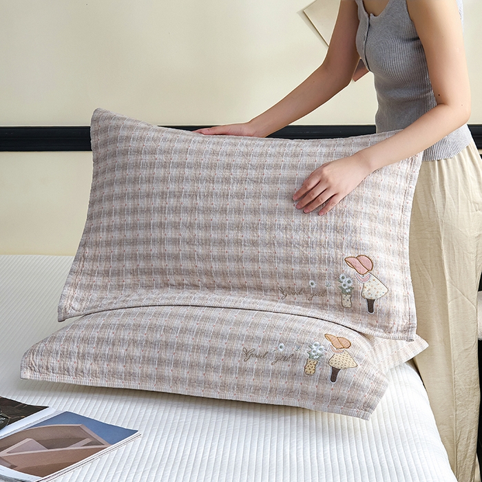 91家纺网 家纺一手货源 找家纺 （总）棠薇家纺 2025新款全棉纱布枕巾绣花枕巾纯棉水洗枕巾卡通高档枕巾预缩水