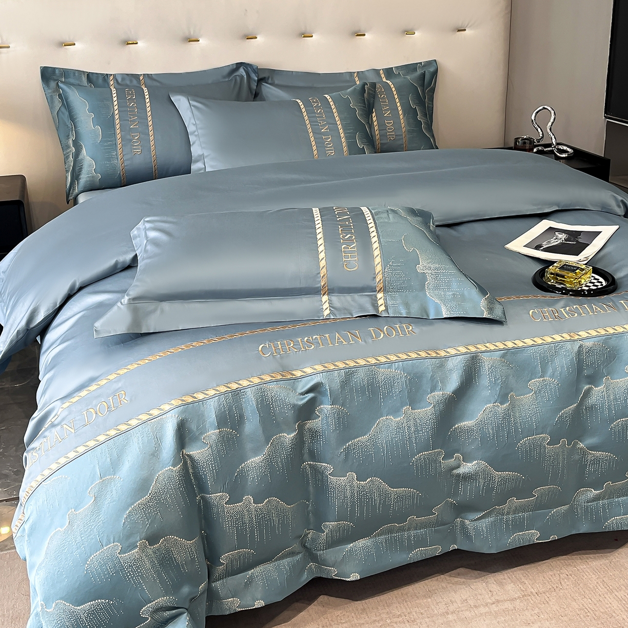 91家纺网 家纺一手货源 找家纺 （总）置顶家纺 2025新款亲肤提花拼接刺绣四件套系列