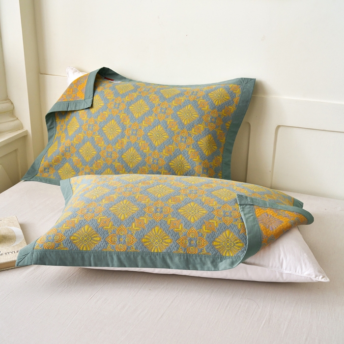 91家纺网 家纺一手货源 找家纺 （总）棠薇家纺 2025新款全棉枕巾夹棉枕巾枕头盖巾彩纱三层纱枕巾