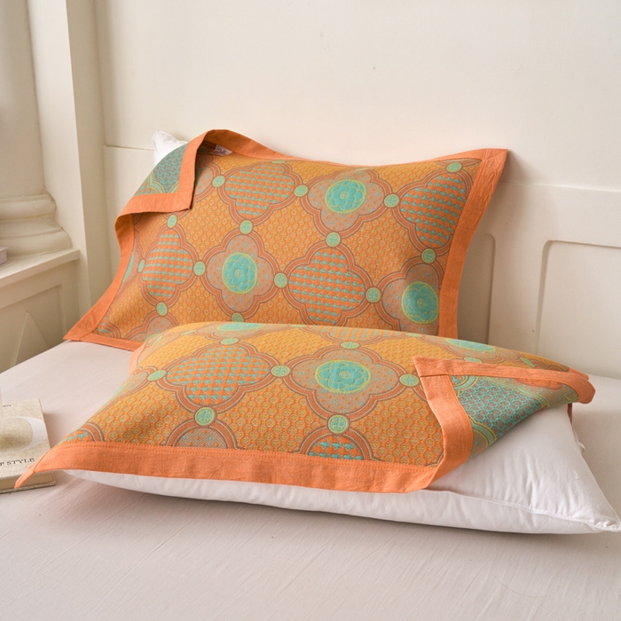 91家纺网 家纺一手货源 找家纺 （总）棠薇家纺 2025新款全棉枕巾夹棉枕巾枕头盖巾彩纱三层纱枕巾