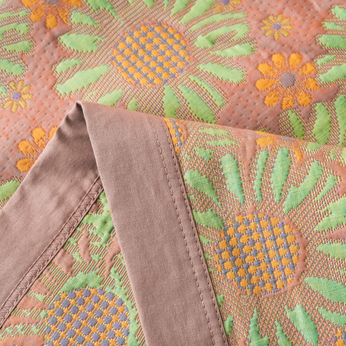 91家纺网 家纺一手货源 找家纺 棠薇家纺 2025新款全棉枕巾夹棉枕巾枕头盖巾彩纱三层纱枕巾 葵园豆沙枕巾