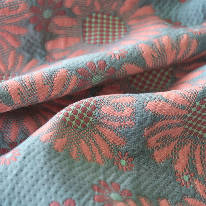 91家纺网 家纺一手货源 找家纺 棠薇家纺 2025新款全棉枕巾夹棉枕巾枕头盖巾彩纱三层纱枕巾 葵园蓝粉枕巾