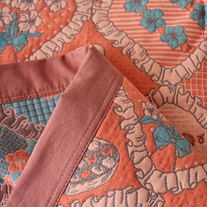 91家纺网 家纺一手货源 找家纺 棠薇家纺 2025新款全棉枕巾夹棉枕巾枕头盖巾彩纱三层纱枕巾 熊宝贝粉枕巾