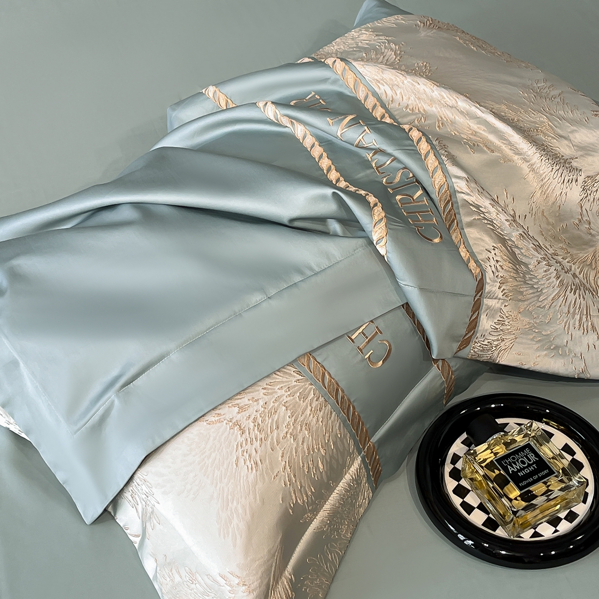 91家纺网 家纺一手货源 找家纺 置顶家纺 2025新款漫芙提花亲肤系列四件套 优尼-繁星蓝