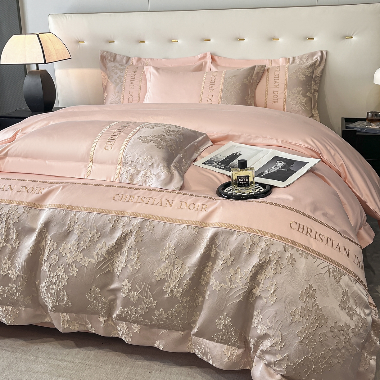 91家纺网 家纺一手货源 找家纺 置顶家纺 2025新款漫芙提花亲肤系列四件套 漫芙-玉粉