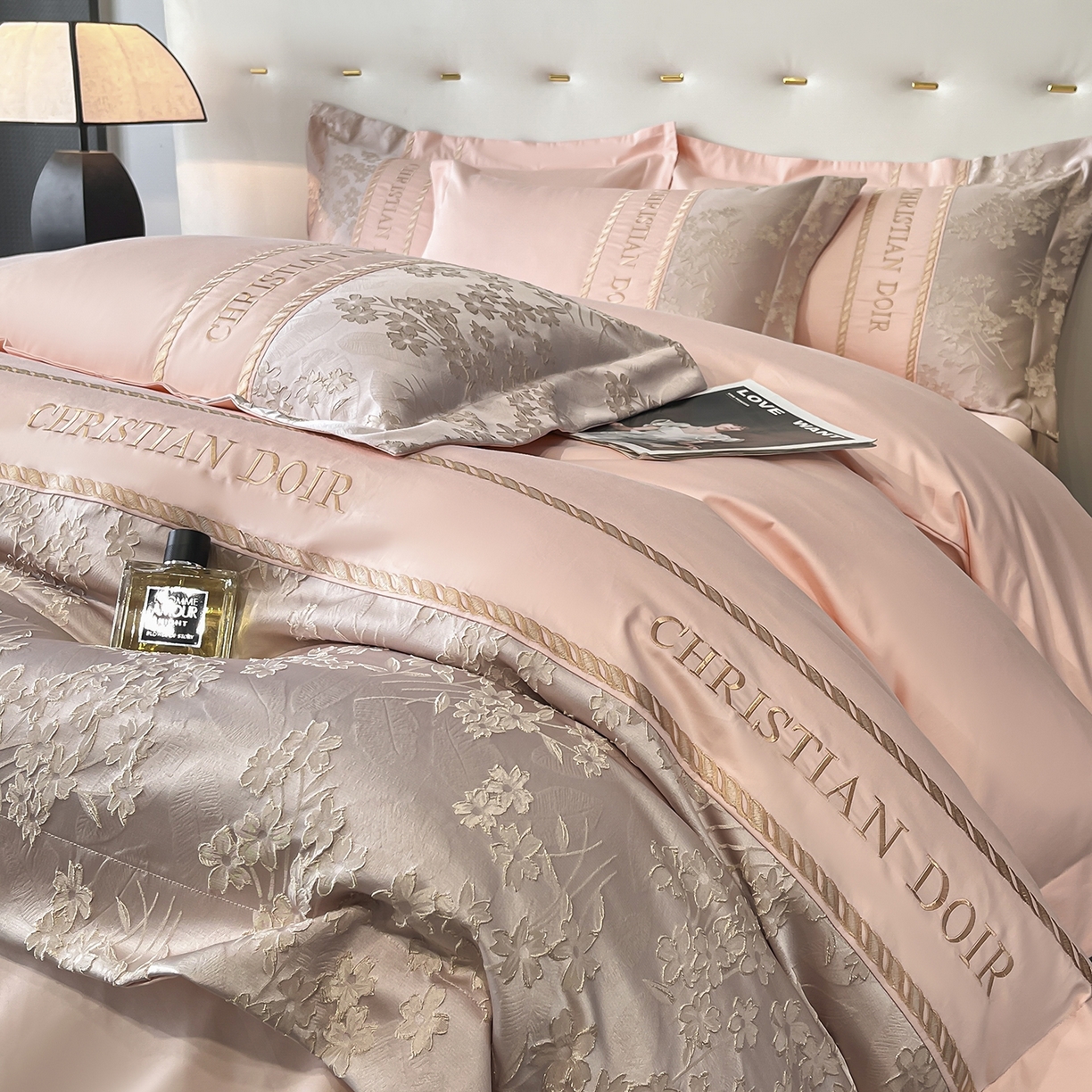 91家纺网 家纺一手货源 找家纺 置顶家纺 2025新款漫芙提花亲肤系列四件套 漫芙-玉粉