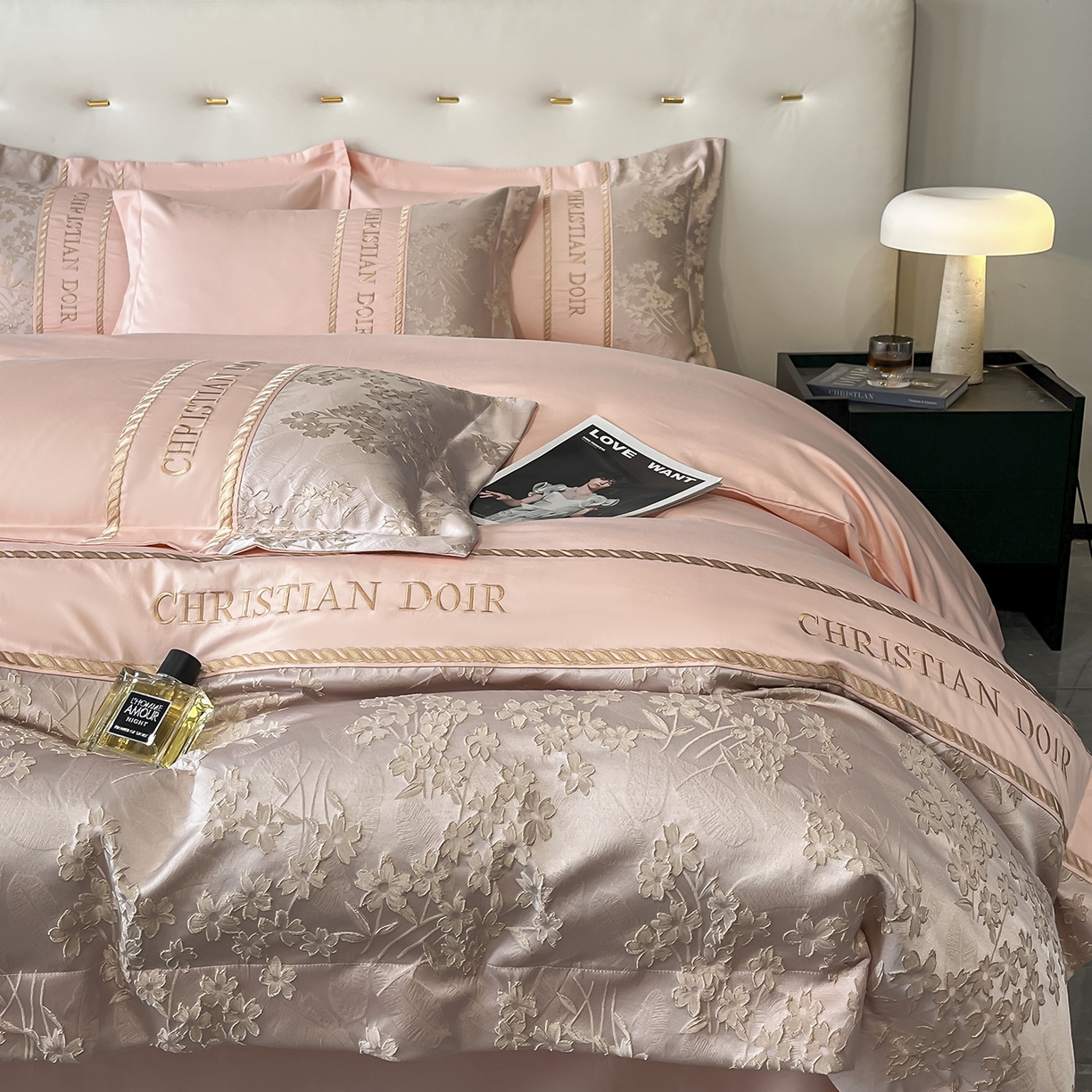 91家纺网 家纺一手货源 找家纺 置顶家纺 2025新款漫芙提花亲肤系列四件套 漫芙-玉粉