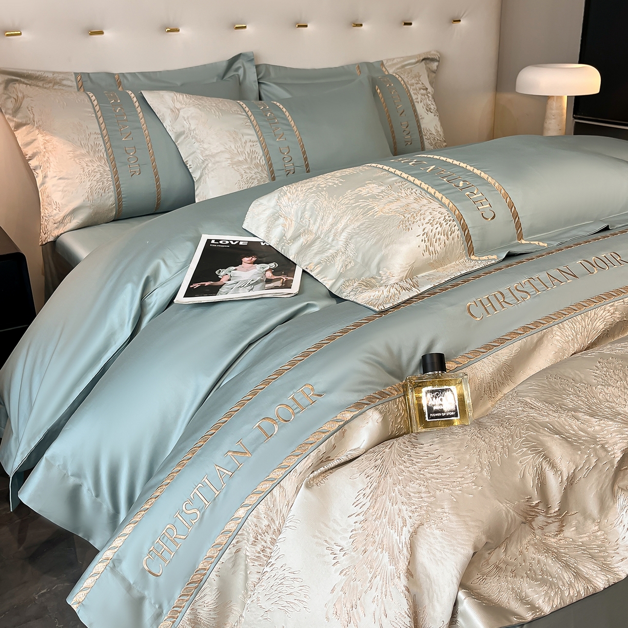 91家纺网 家纺一手货源 找家纺 置顶家纺 2025新款漫芙提花亲肤系列四件套 优尼-繁星蓝