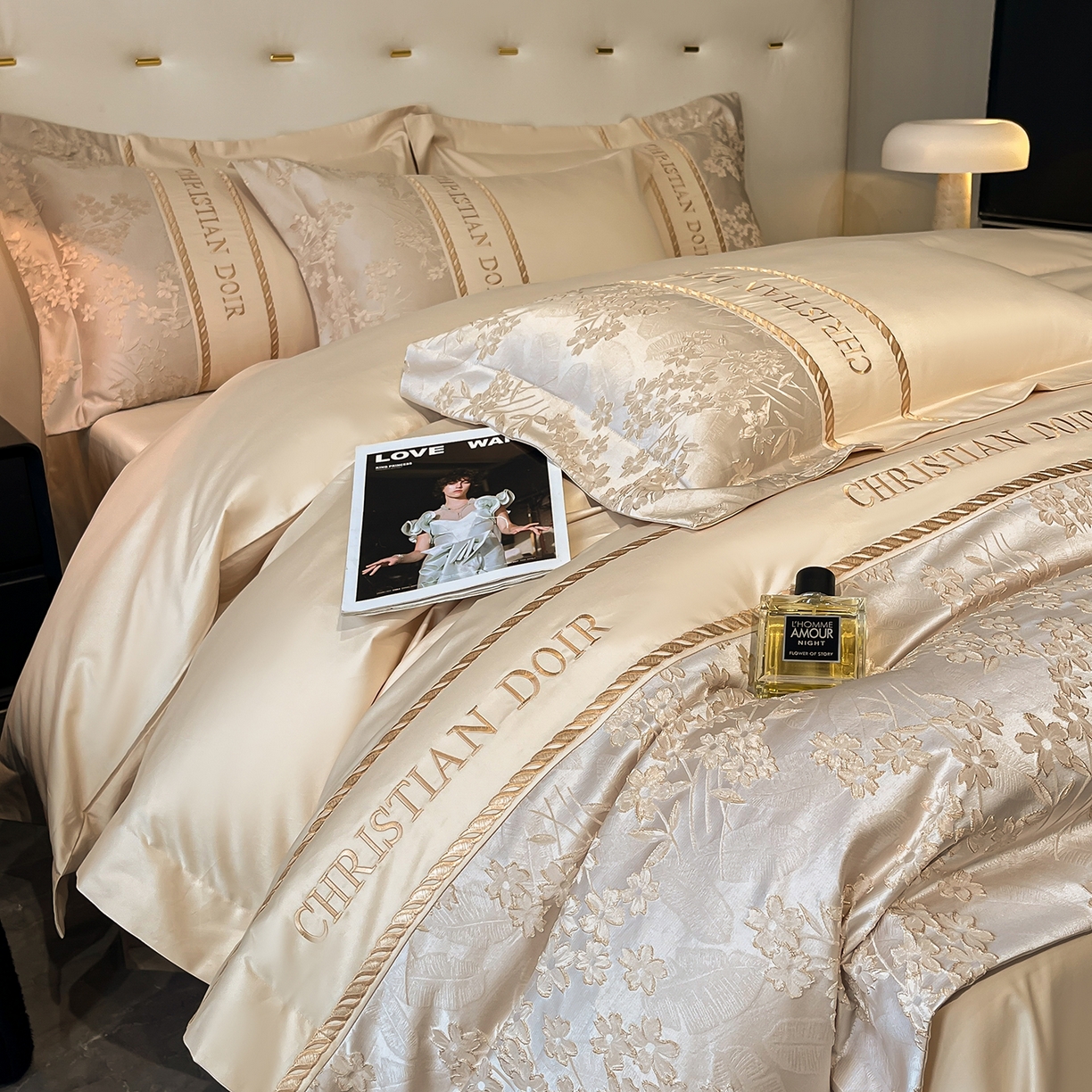 91家纺网 家纺一手货源 找家纺 置顶家纺 2025新款漫芙提花亲肤系列四件套 漫芙-咖色