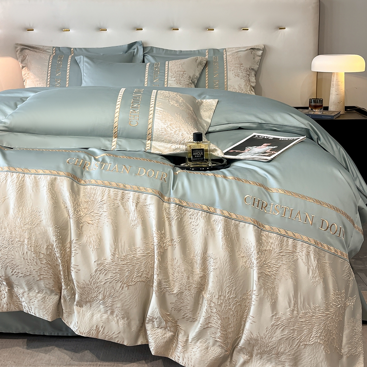 91家纺网 家纺一手货源 找家纺 置顶家纺 2025新款漫芙提花亲肤系列四件套 优尼-繁星蓝