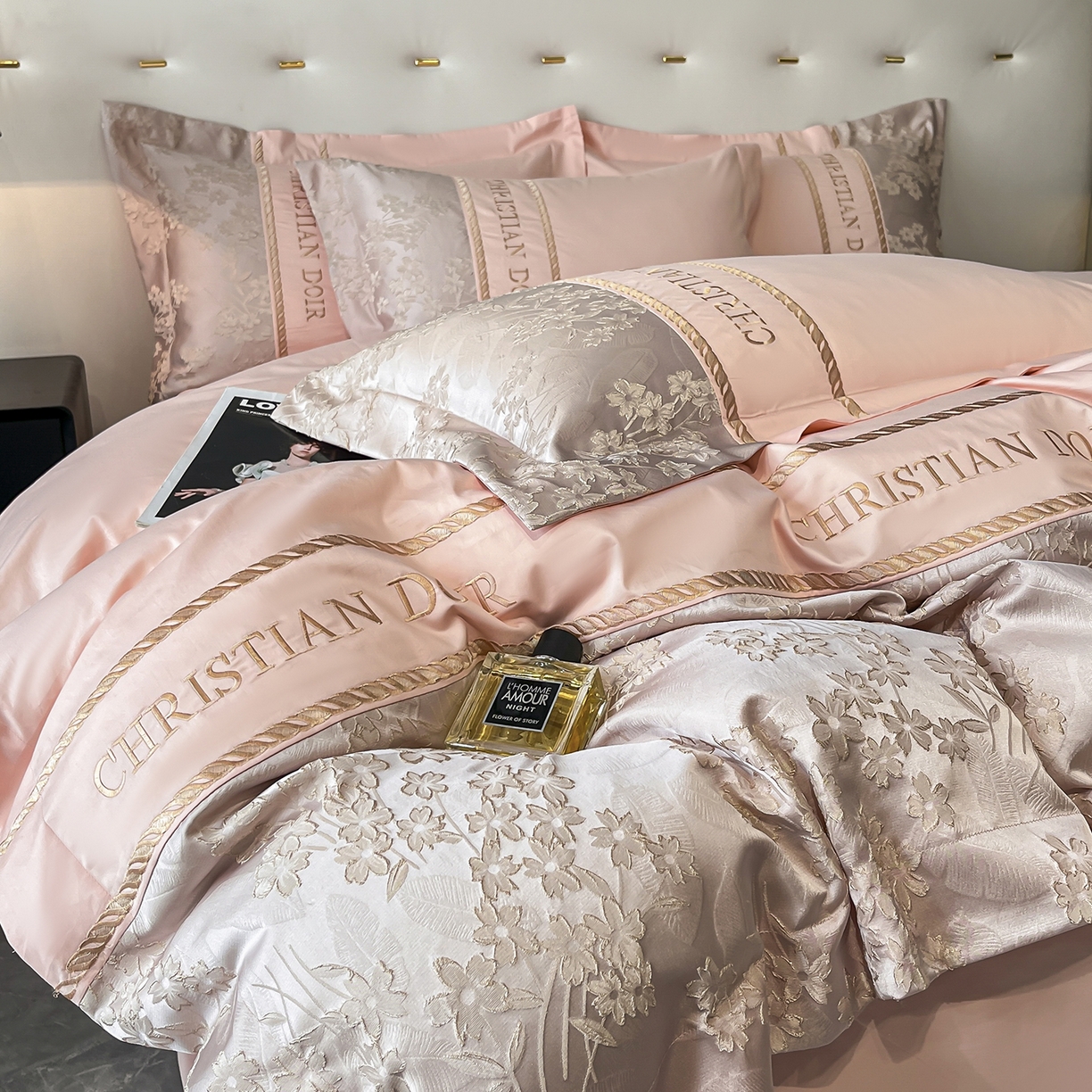 91家纺网 家纺一手货源 找家纺 置顶家纺 2025新款漫芙提花亲肤系列四件套 漫芙-玉粉