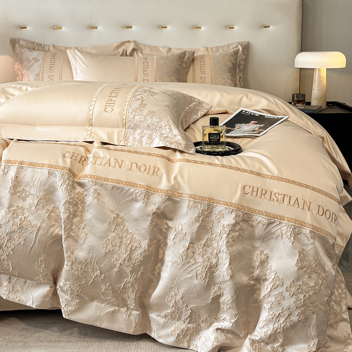 91家纺网 家纺一手货源 找家纺 置顶家纺 2025新款漫芙提花亲肤系列四件套 漫芙-咖色