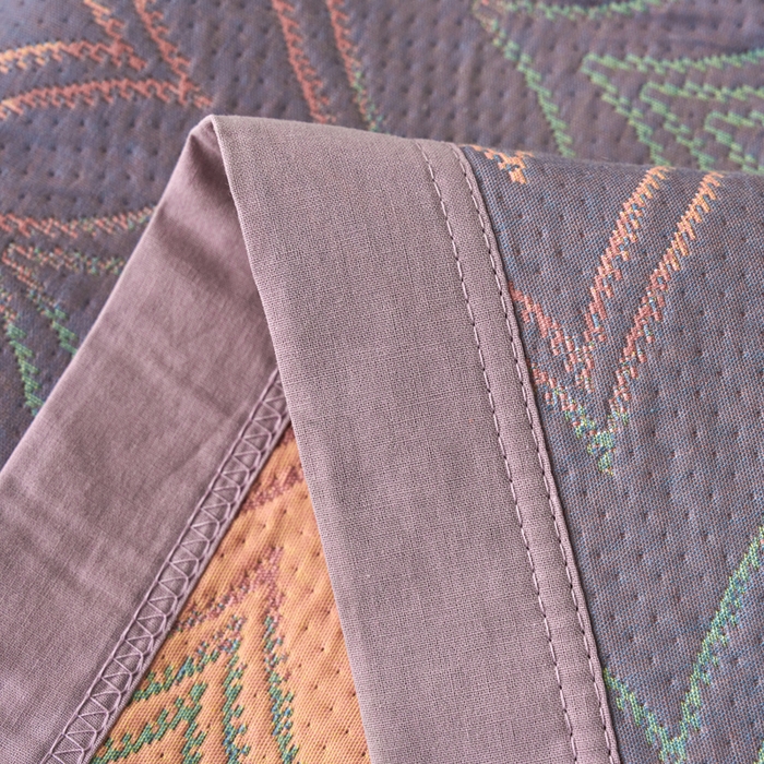 91家纺网 家纺一手货源 找家纺 棠薇家纺 2025新款全棉枕巾夹棉枕巾枕头盖巾彩纱三层纱枕巾 绚丽紫枕巾