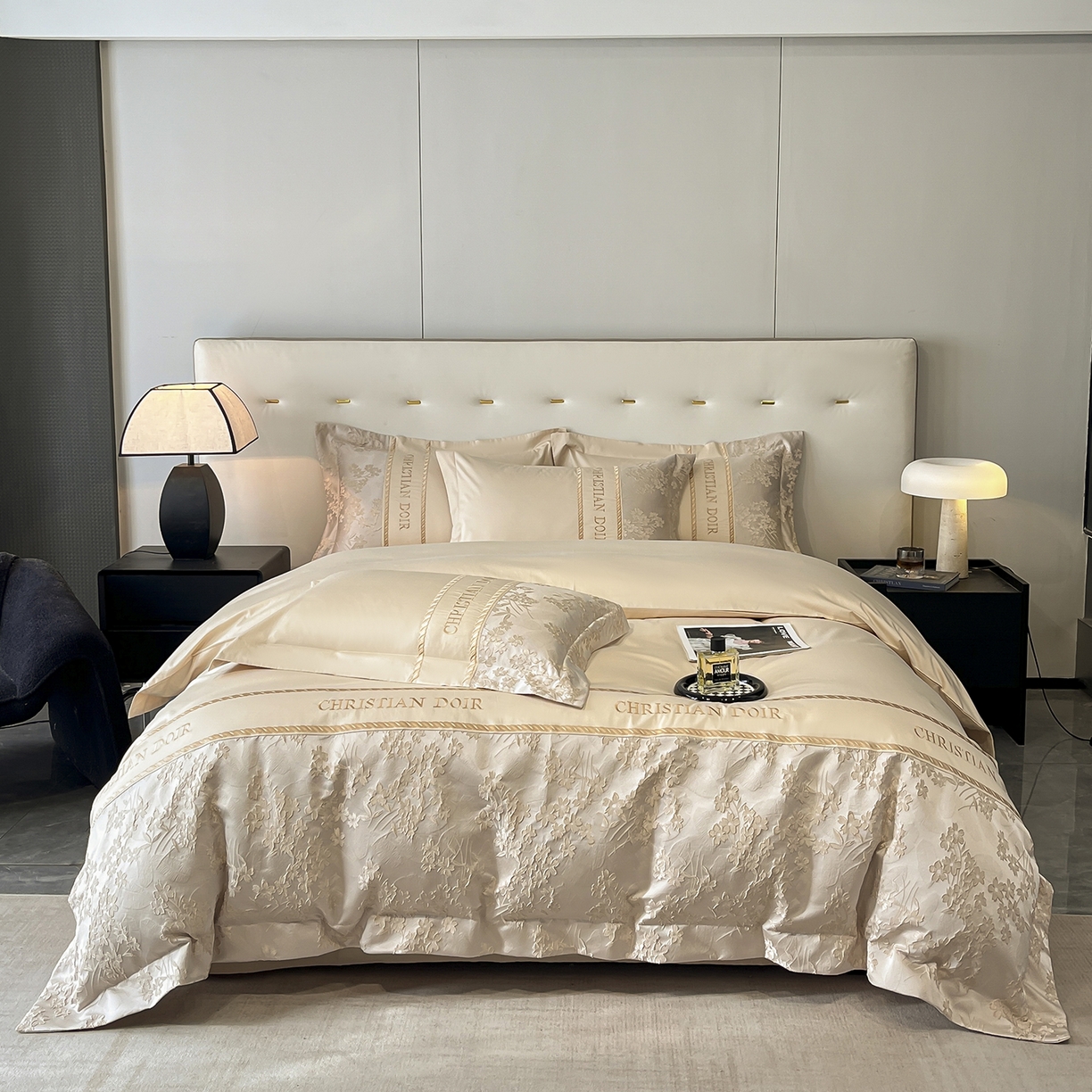 置顶家纺 2025新款漫芙提花亲肤系列四件套 漫芙-咖色