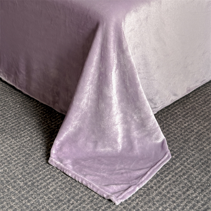 91家纺网 家纺一手货源 找家纺 爱彼家纺 2025冬季新款色织拼色编织提花轻奢牛奶绒四件套-织锦系列 织锦-紫菱