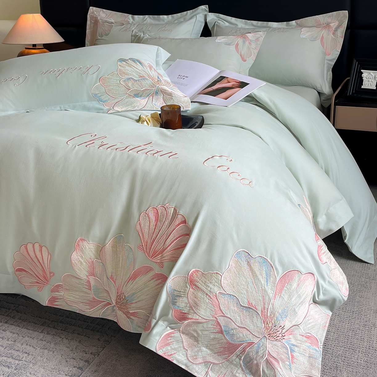 91家纺网 家纺一手货源 找家纺 （总）置顶家纺 2025新款COCO小姐加厚磨毛亲肤四件套