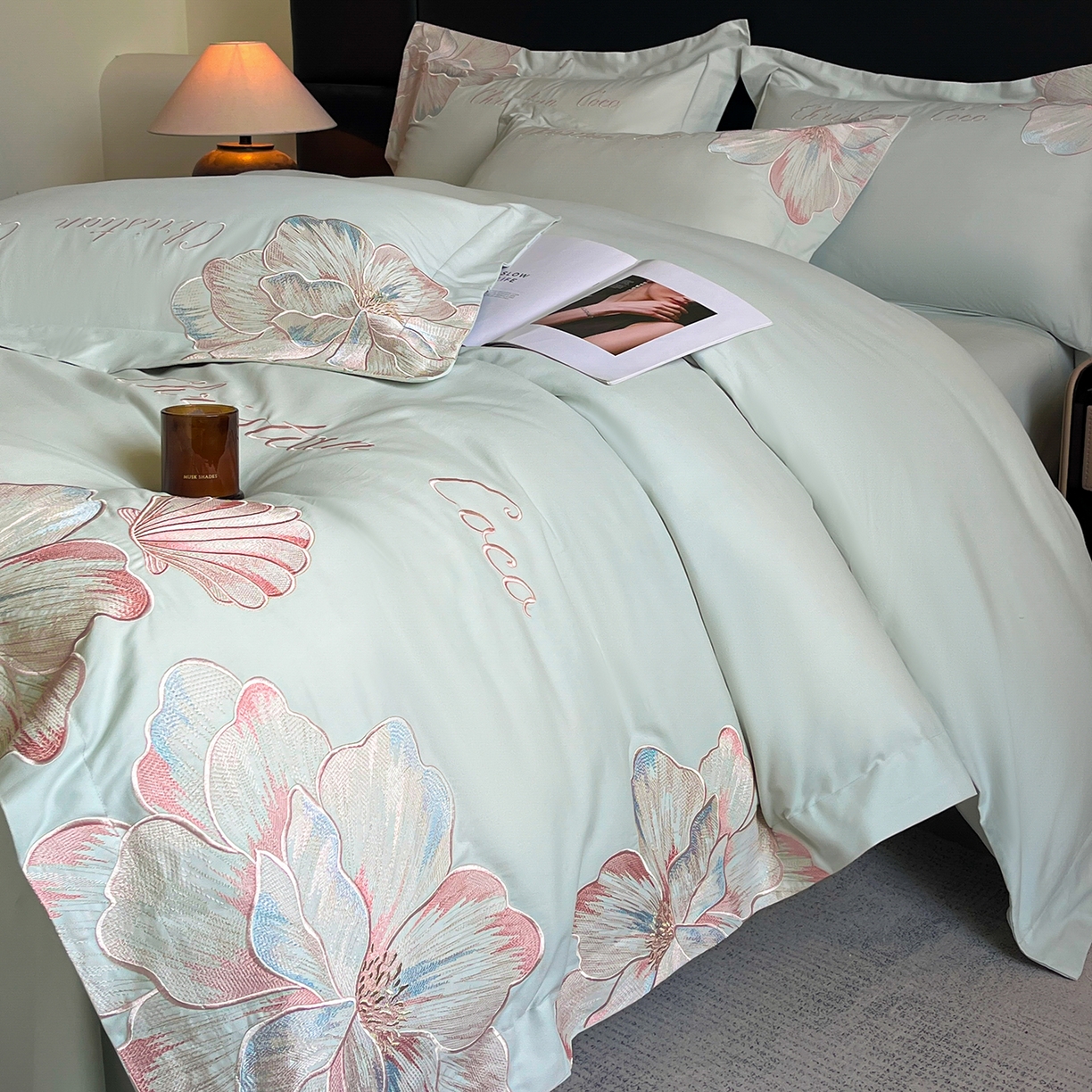 91家纺网 家纺一手货源 找家纺 （总）置顶家纺 2025新款COCO小姐加厚磨毛亲肤四件套