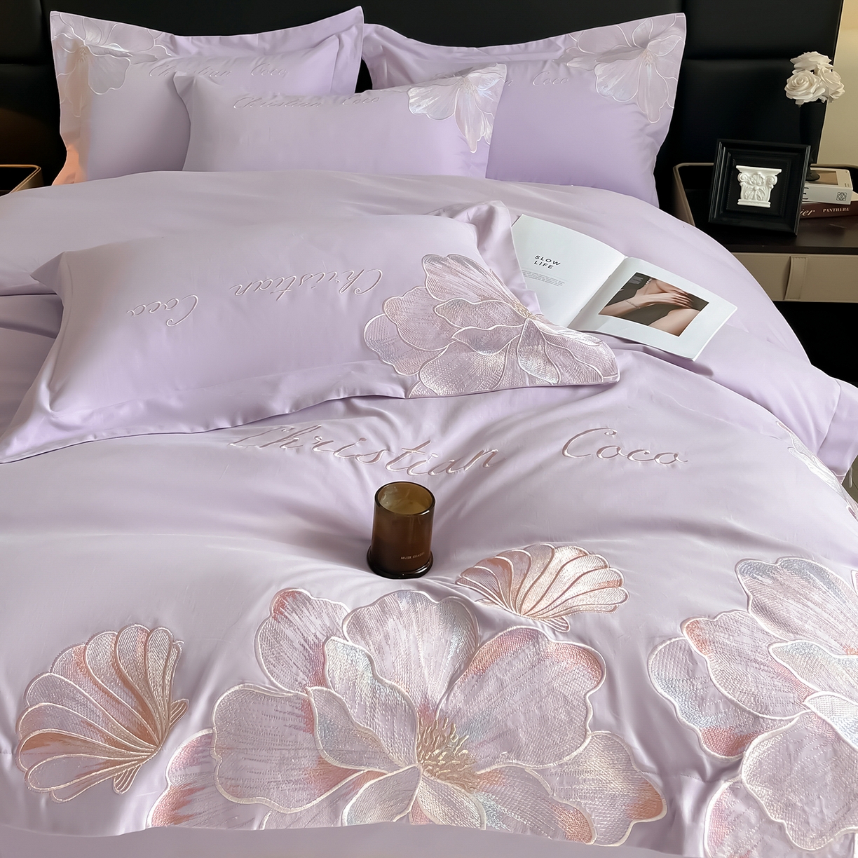 91家纺网 家纺一手货源 找家纺 置顶家纺 2025新款COCO小姐加厚磨毛亲肤四件套 COCO小姐加厚磨毛-香芋紫