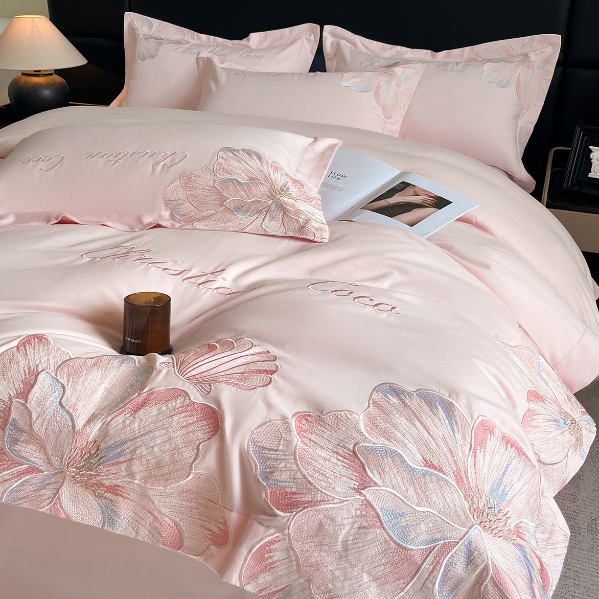 91家纺网 家纺一手货源 找家纺 置顶家纺 2025新款COCO小姐加厚磨毛亲肤四件套 COCO小姐加厚磨毛-玉粉