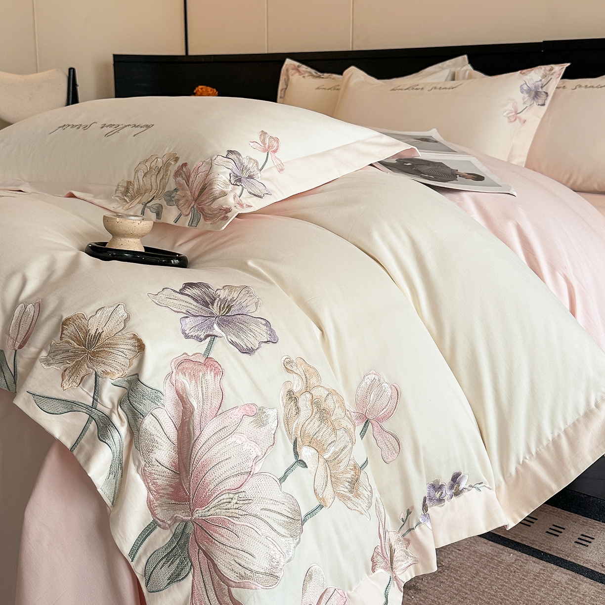 91家纺网 家纺一手货源 找家纺 （总）置顶家纺 2025秋冬新款加厚全棉磨毛四件套-秘密花园