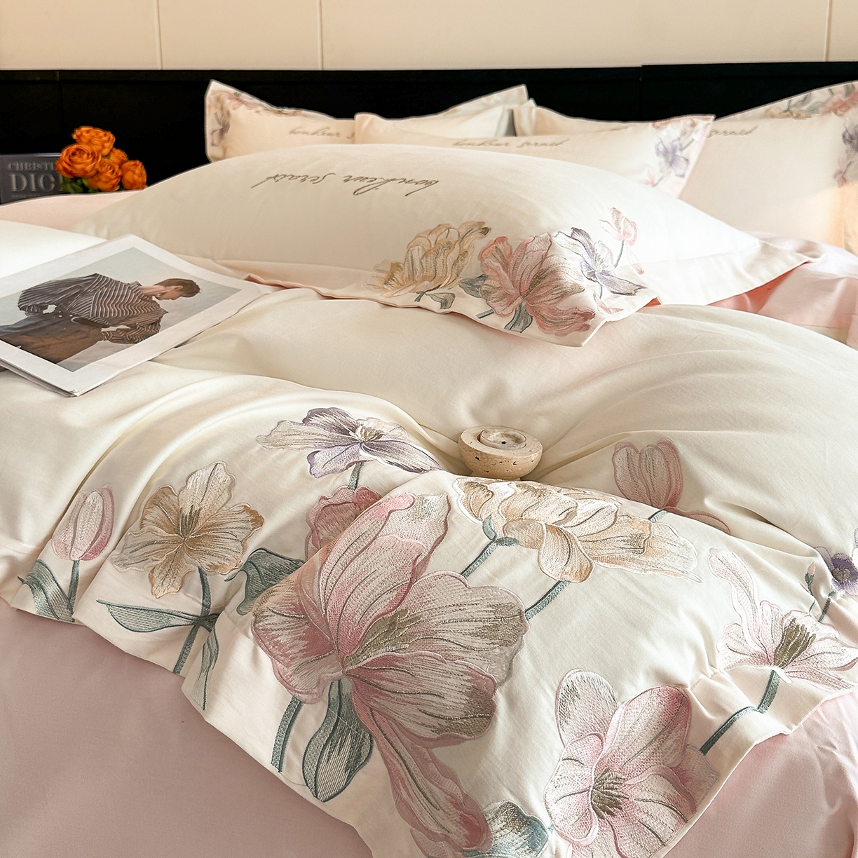 91家纺网 家纺一手货源 找家纺 （总）置顶家纺 2025秋冬新款加厚全棉磨毛四件套-秘密花园