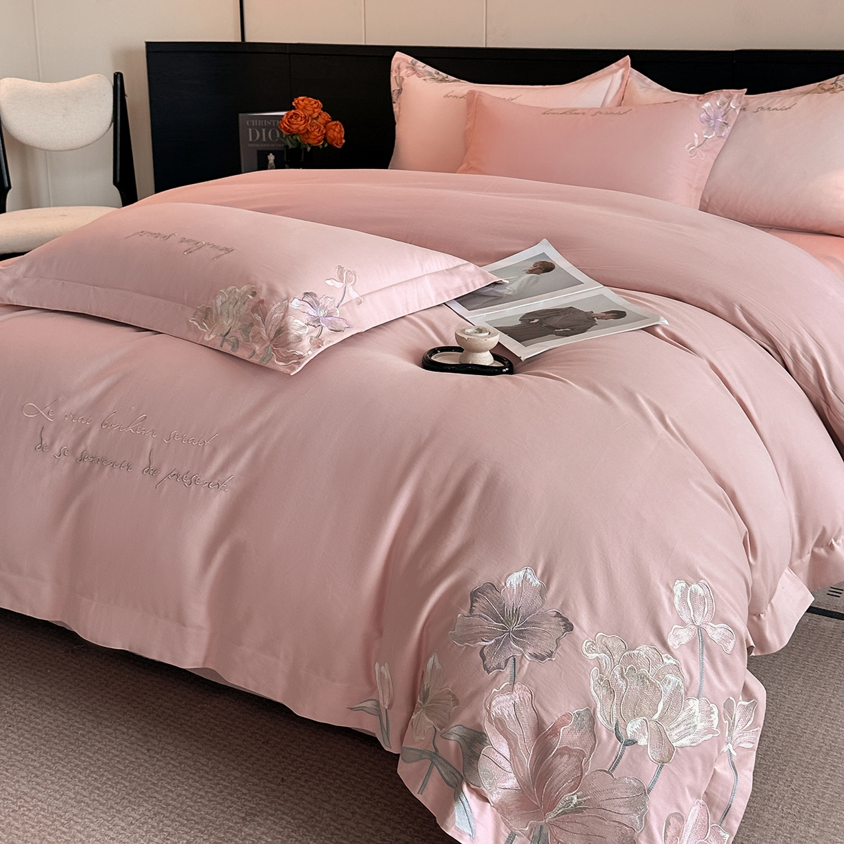 91家纺网 家纺一手货源 找家纺 置顶家纺 2025秋冬新款加厚全棉磨毛四件套-秘密花园 秘密花园-浅豆沙